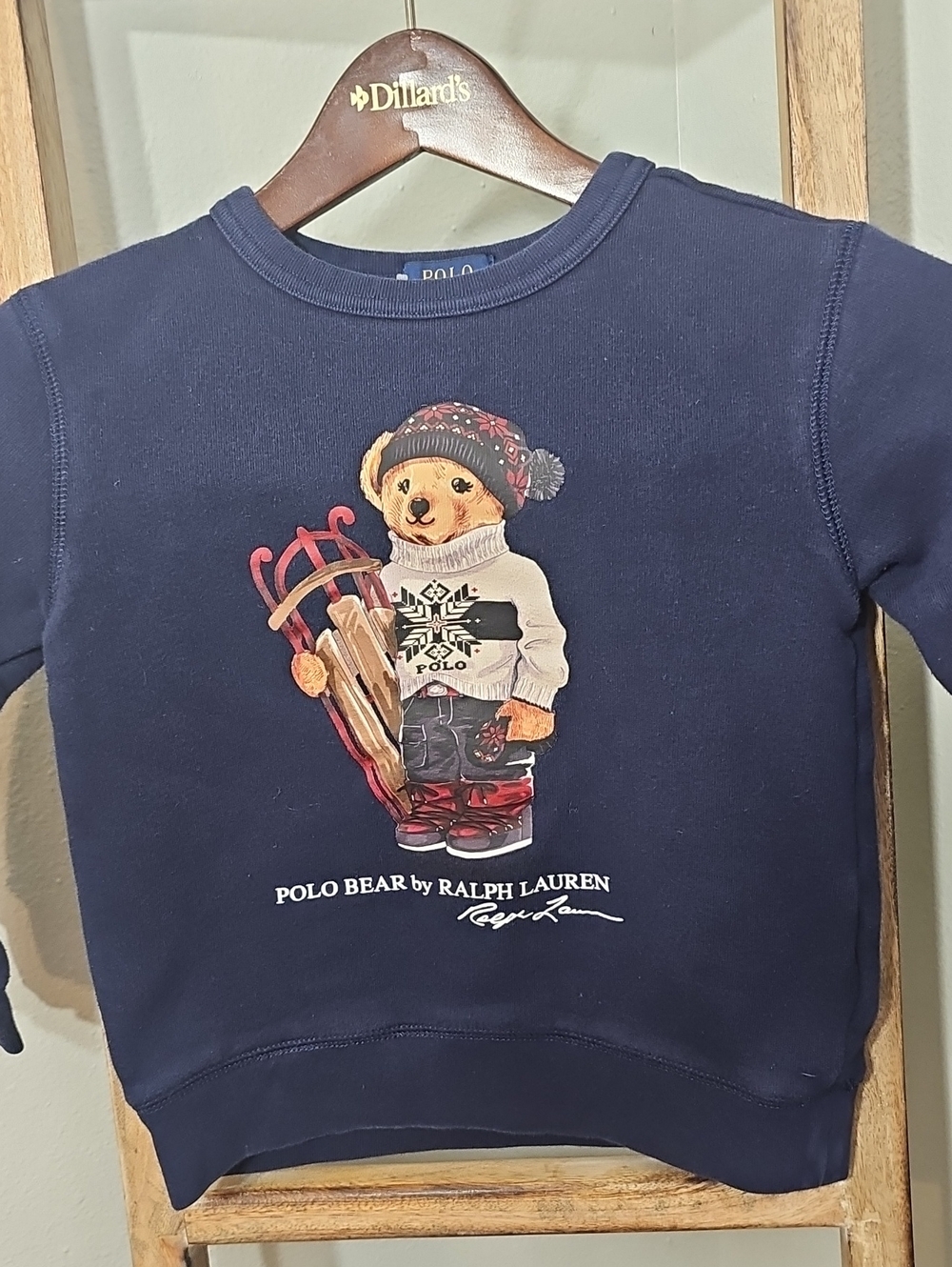 Polo Ralph Lauren Winter Polo Bear Radio Flexible Flyer Sled Kids Pullover